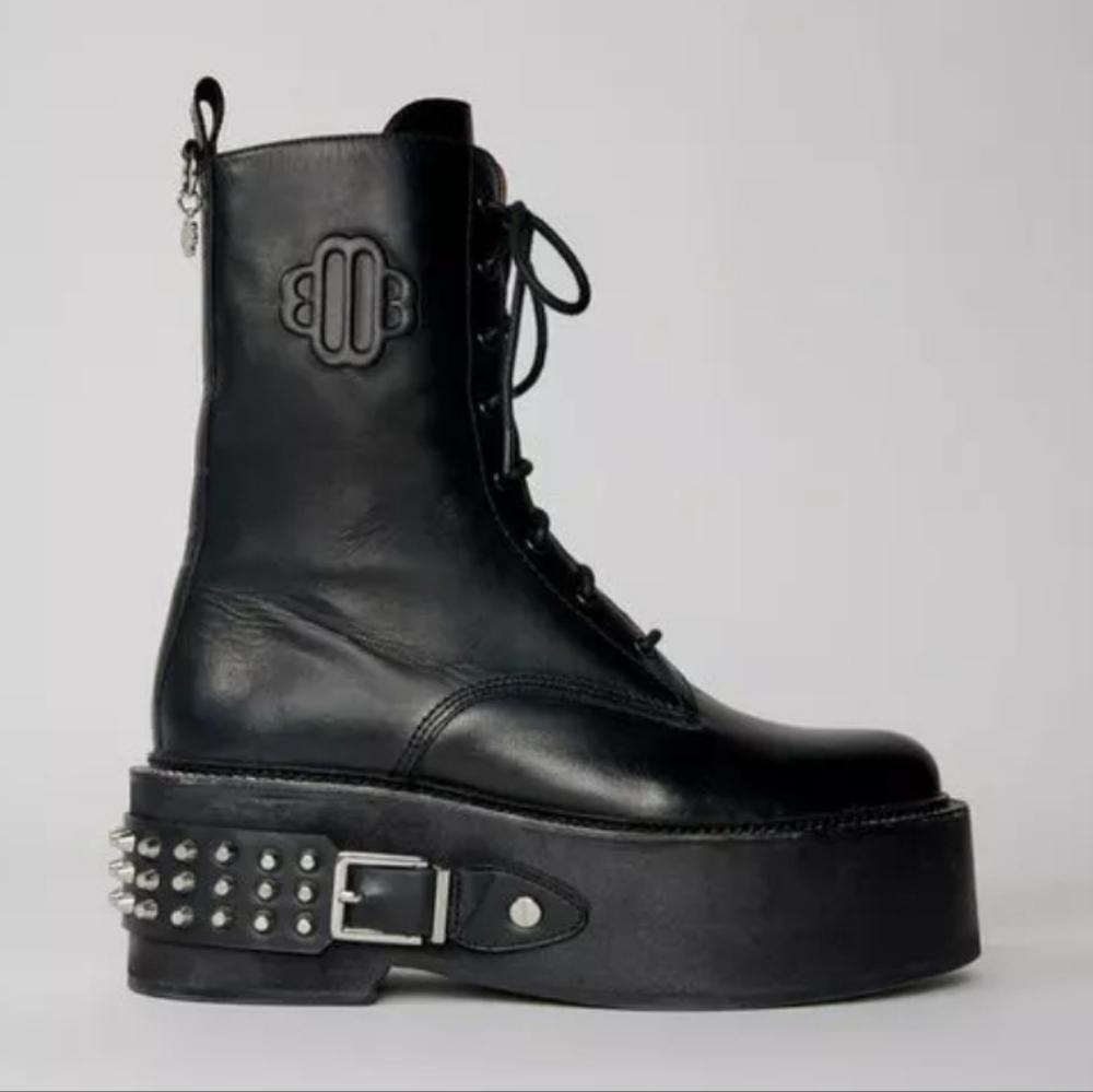 Maje Ranger Ankle Boots With Punk Details SZ  10.5